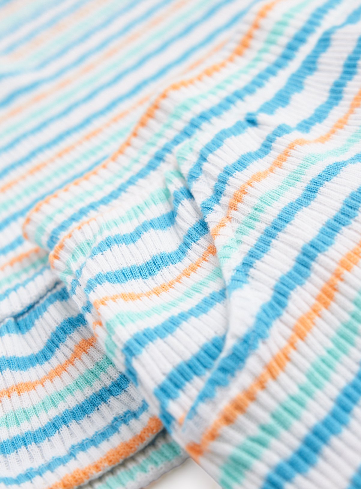 Turquoise Stripe Print Peplum Vest & Shorts Set 3-4 years - Image 2 thumbnail